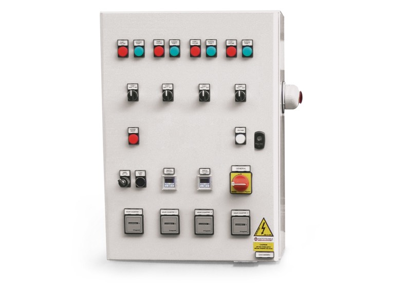 Equipo eléctrico de mando para depresores de seguridad con cuatro bombas